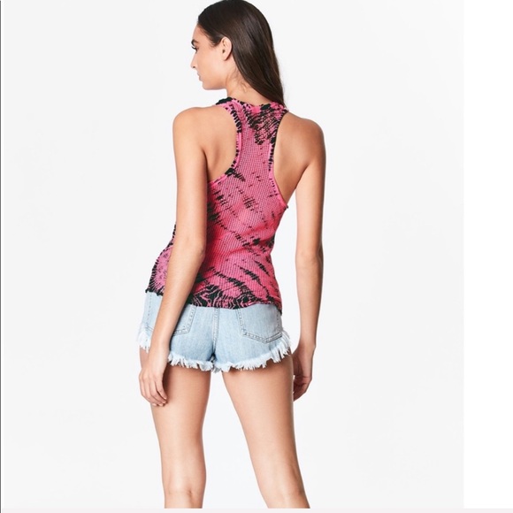 LF Stores ALLIGATOR TIE DYE NETTING tank top - Picture 2 of 3